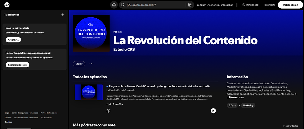 La Revolución del Contenido, desarrollado por Estudio CKS
