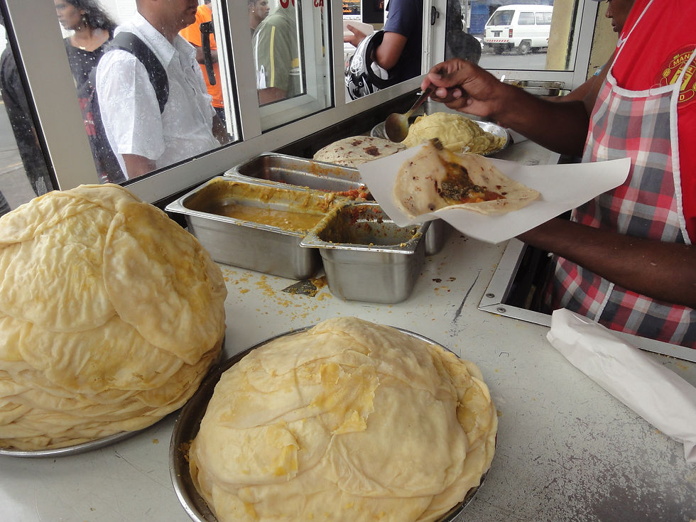 Delicious Dholl Puri getting whipped up at a local market!
