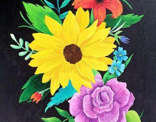 Acrylic painting of flowers
