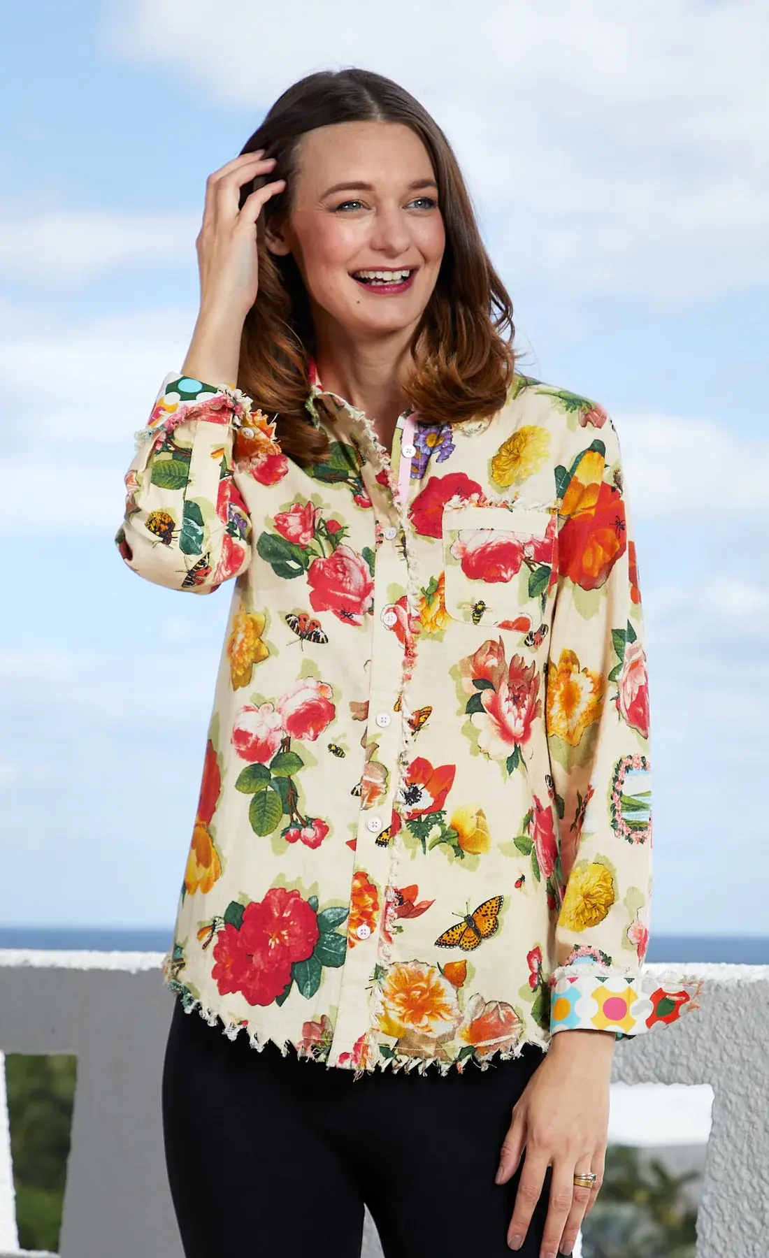 Dizzy Lizzie 4949-R918 Cape Cod Top Botanical Medium