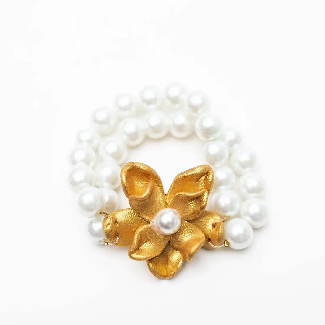 Hidden Truth Pearl Double Strand with Magnolia Pearl Cross