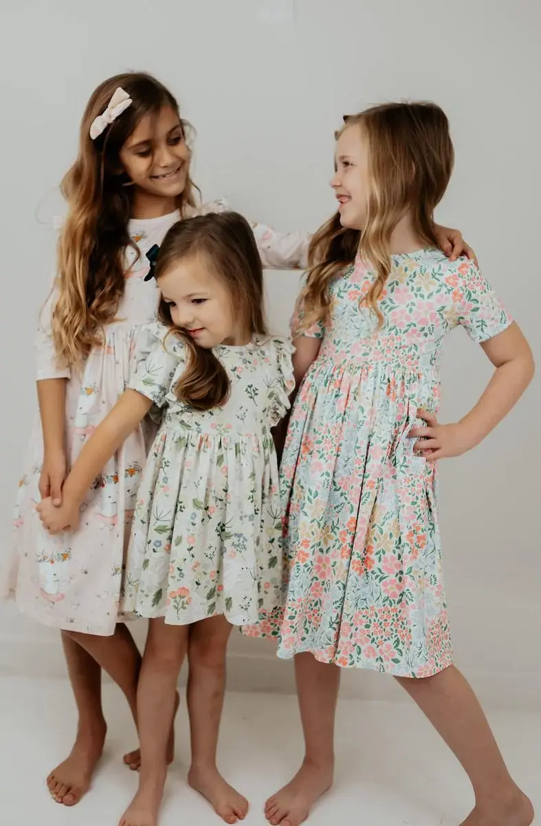 Thumbnail: Mila and Rose DAFFODILS S/S POCKET TWIRL DRESS