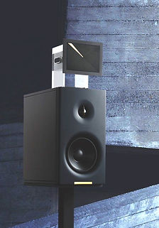 Enigmacoustics Sopranino Supertweeter on Enigma M1 Monitor Speaker Cropped.jpg