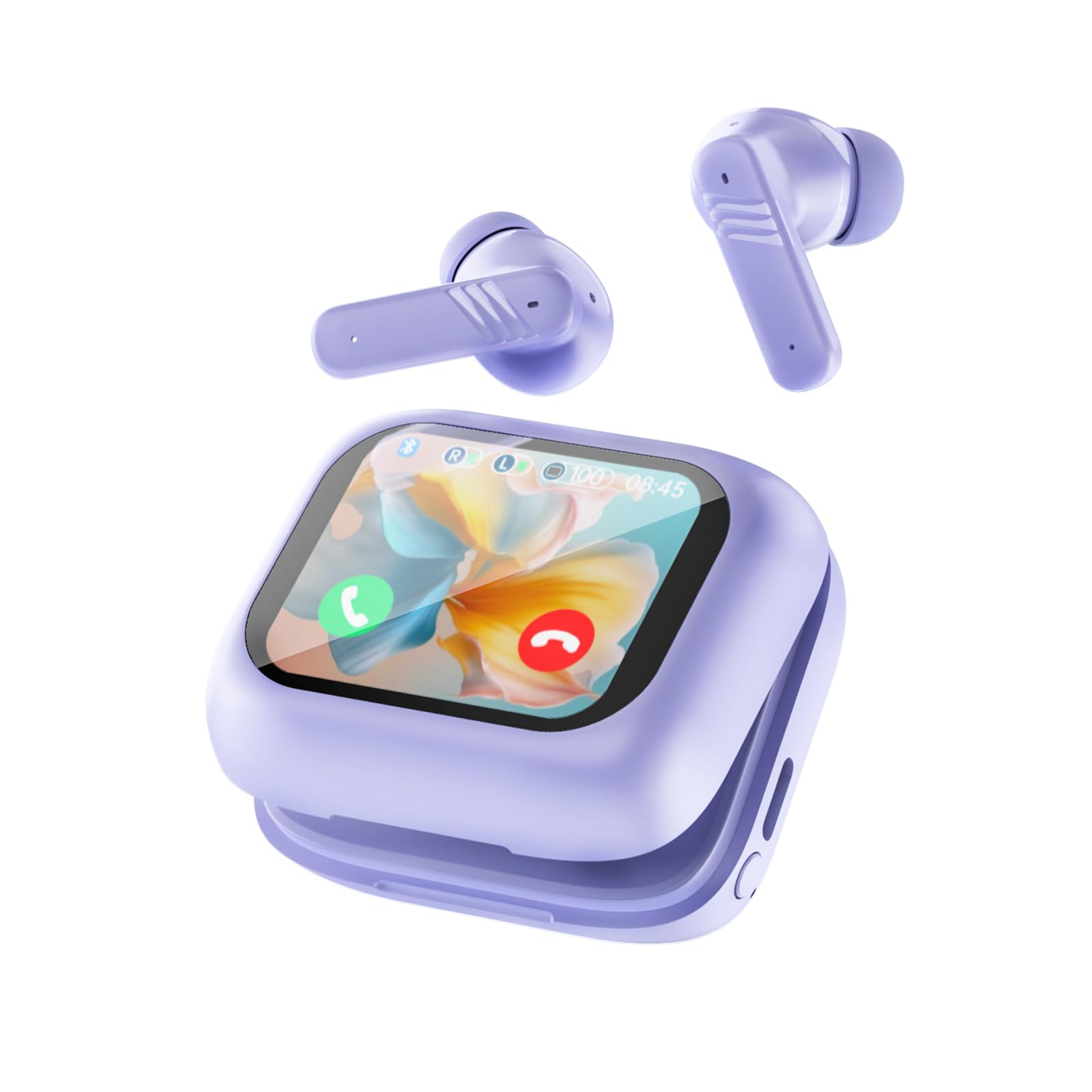 Active Noise Cancelling Touchscreen Earbuds ANC with Smart Touch Screen Case Blu