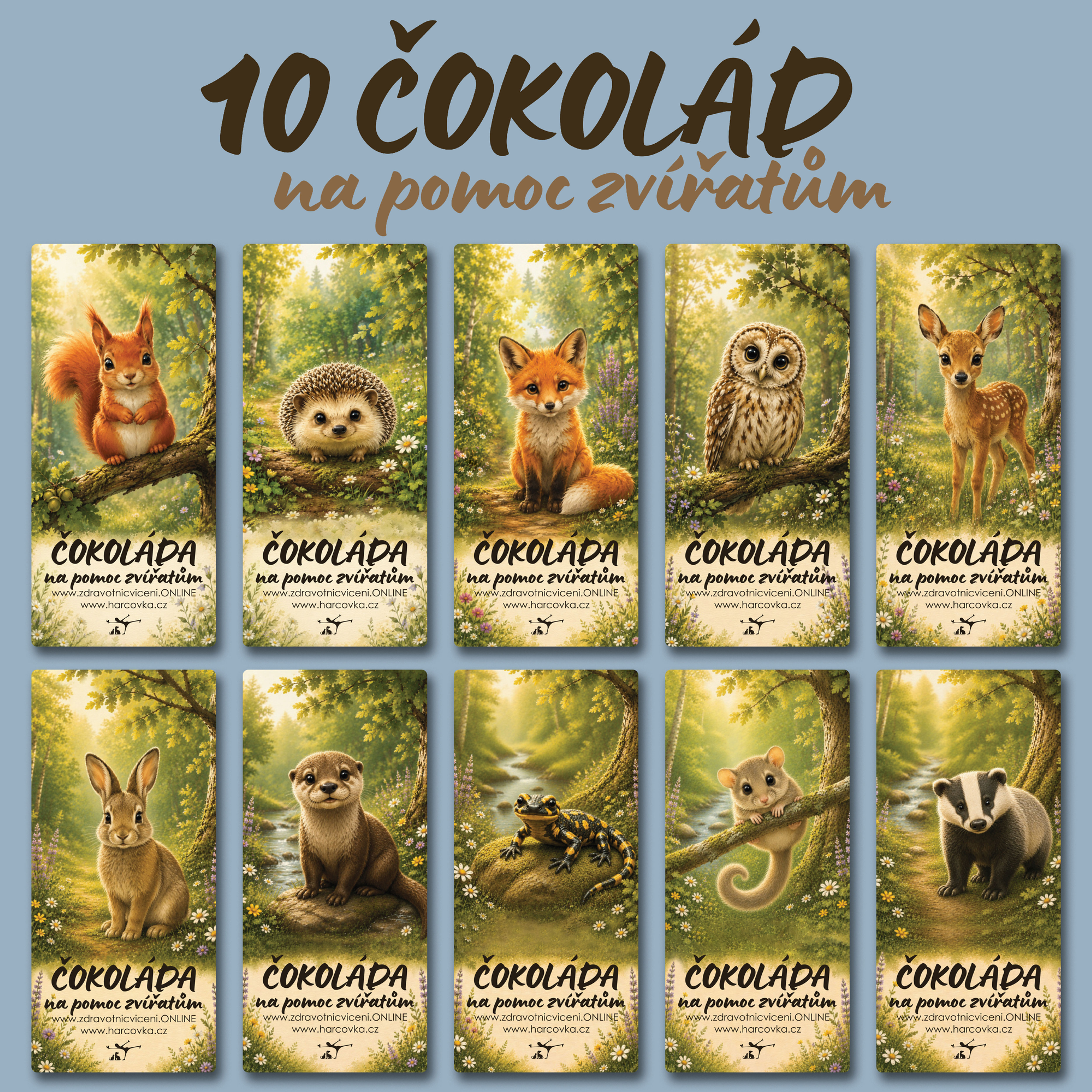 10x MLÉČNÁ ČOKOLÁDA na pomoc zvířatům