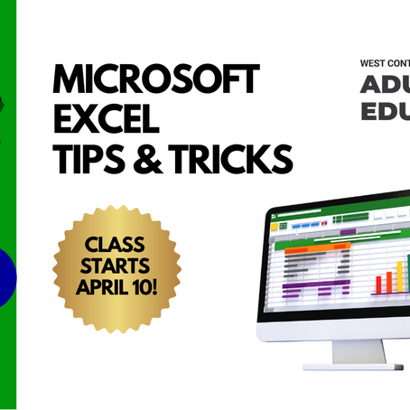 Learn some Microsoft Excel Tips &  Tricks with WCCAE