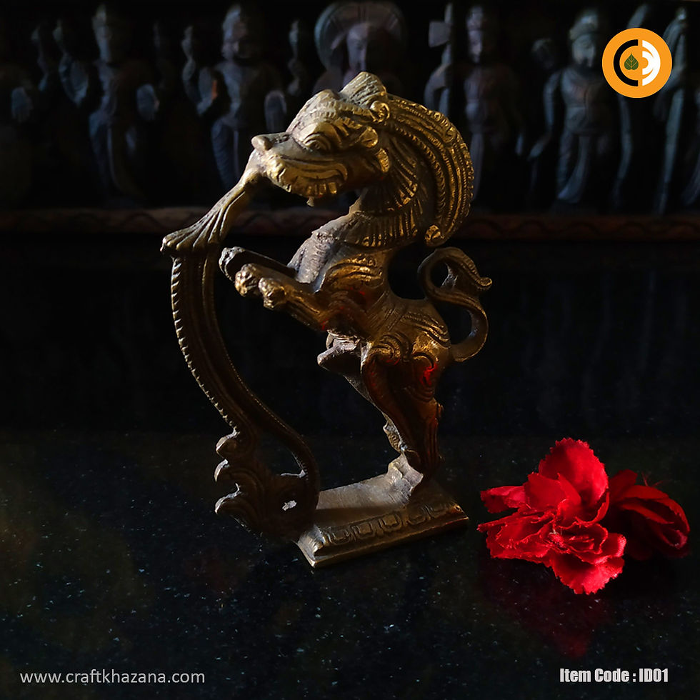 Thumbnail: Sardula, brass yalis stand