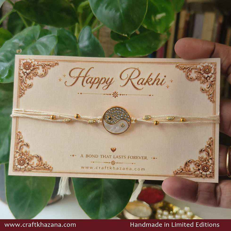 Personalised Yin Yang Rakhi with Mother of Pearl