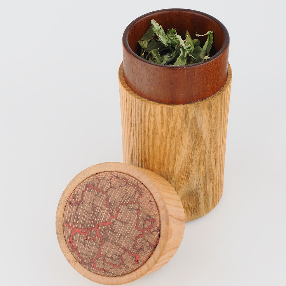 Miniature : Boîte type boîte à thé en frêne brossé