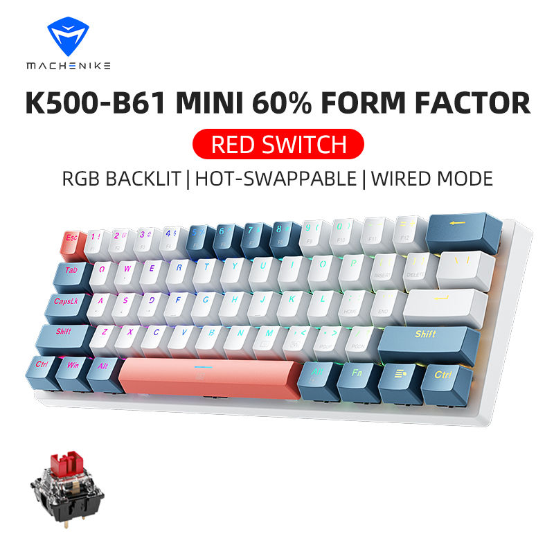 K500-B61 Machenike Mini Mechanical Keybaord 60% Form Factor 61Keys Gaming Keybao