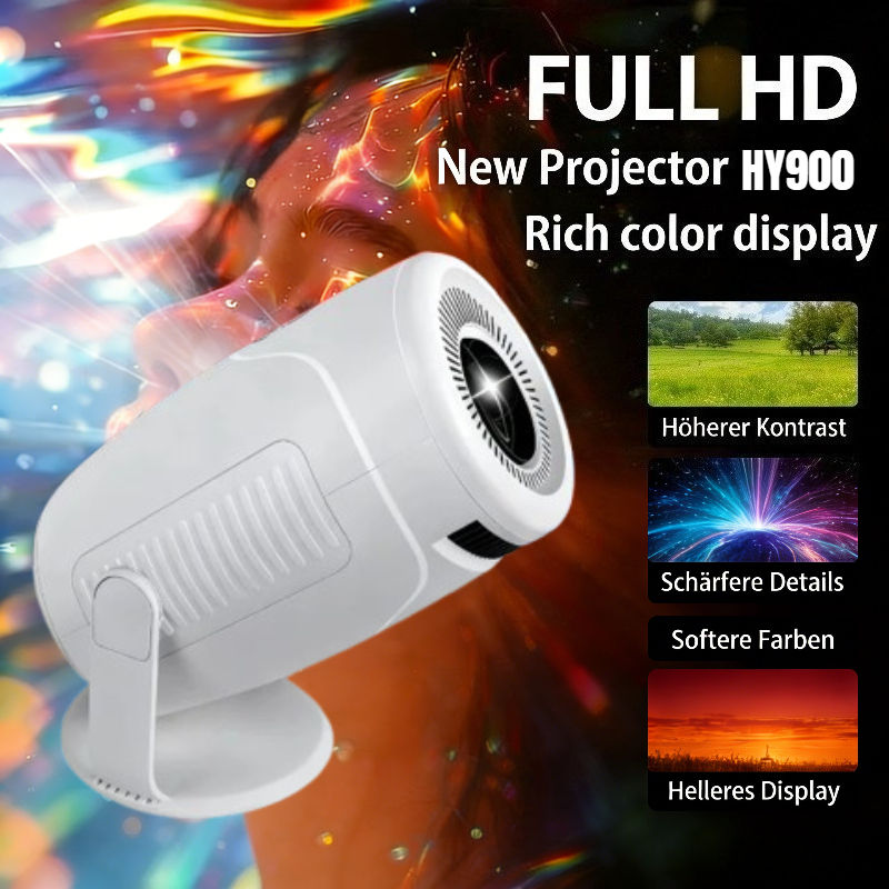 Perfect for Home Cinema Outdoor HY900 Projector Newly 4K Decoding Dual Wi Fi 6 2