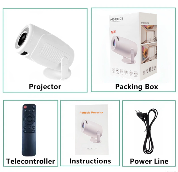 Miniatura: Perfect for Home Cinema Outdoor HY900 Projector Newly 4K Decoding Dual Wi Fi 6 2