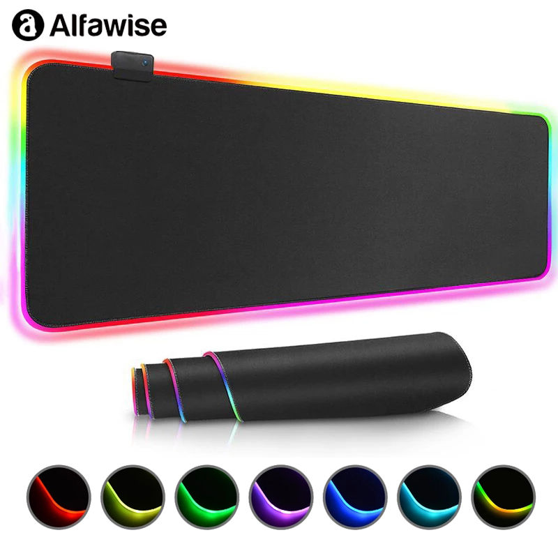 Miniatura: LED Light Mousepad RGB Keyboard Cover Desk-mat Colorful Surface Mouse Pad Waterp
