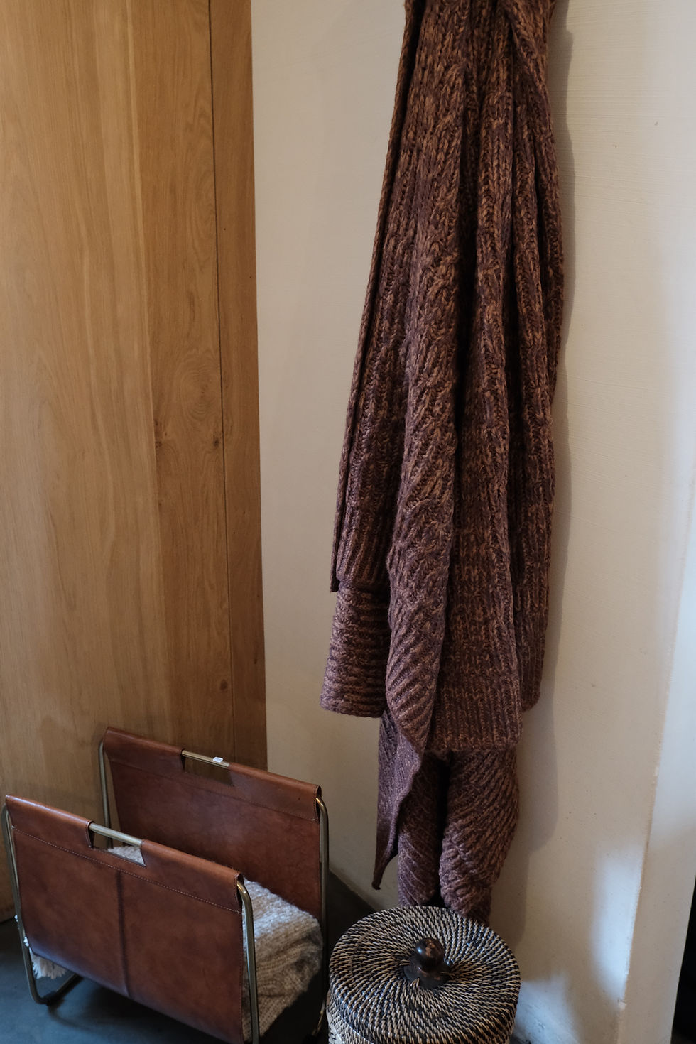 Thumbnail: PLAID KNITTED MOHAIR BROWN/TERRACOTTA