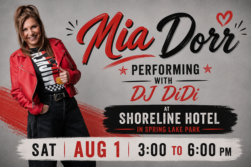 Mia Dorr with DJ DiDi at Shoreline Hotel!