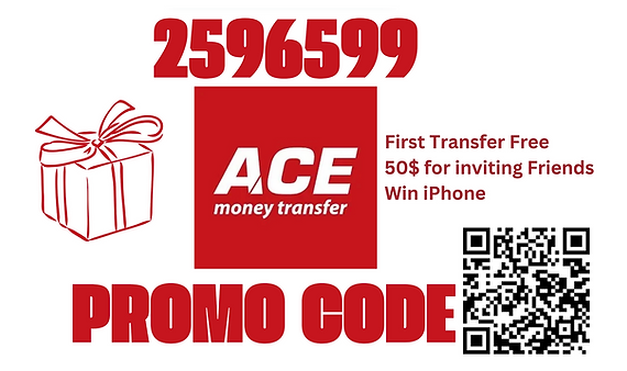 ACE 汇款推荐计划的 50 美元代金券