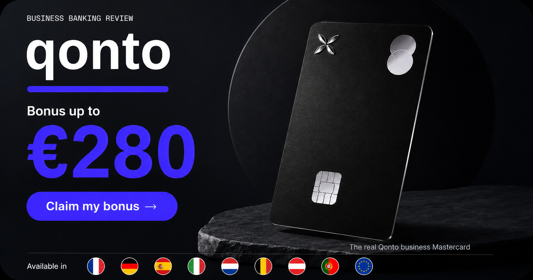 Qonto business Mastercard with €280 sign-up bonus