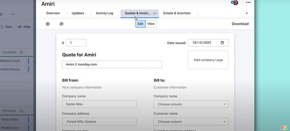 Document Generation in monday CRM