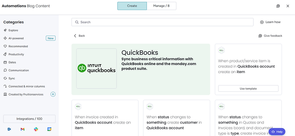 QuickBooks Integration with monday CRM