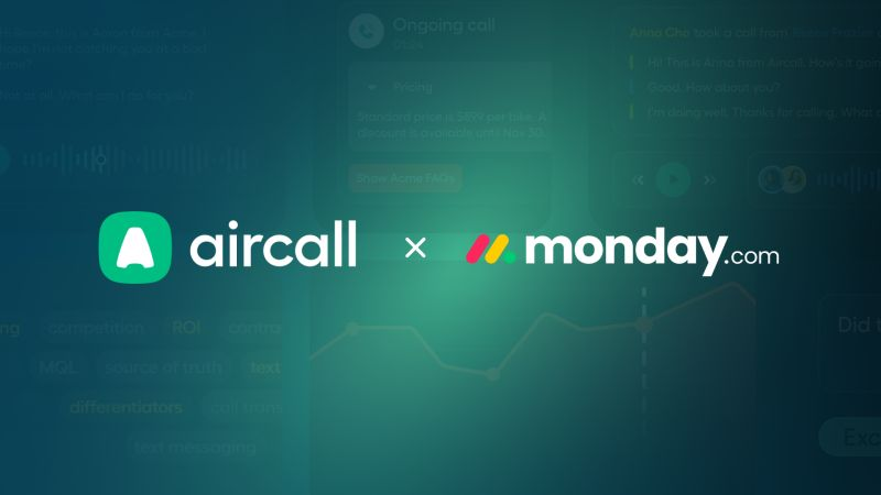 Aircall and monday Integration
