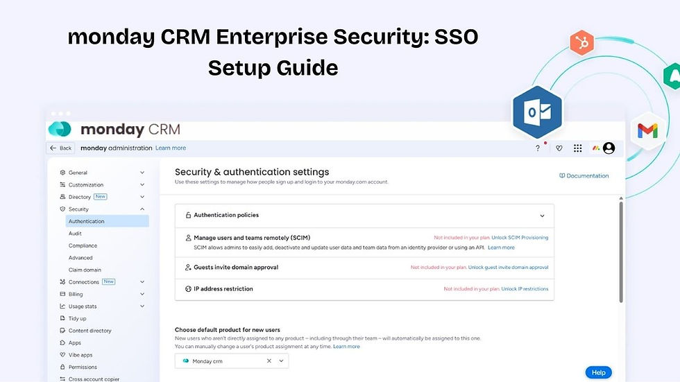 monday CRM SSO setup guide