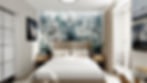 Sypalnia w apartamencie tapeta Beska Design