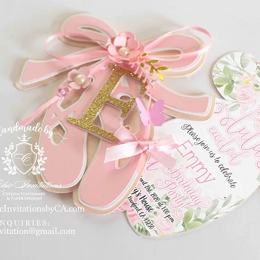 Ballerina Theme Chic Invitations