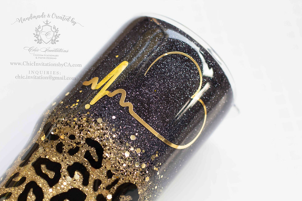Thumbnail: Animal print handmade tumbler, leopard tumbler, RN custom tumbler, rhythm tumble