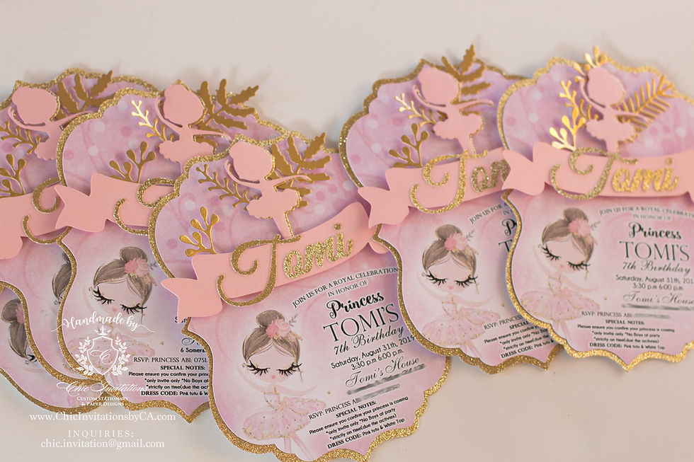 Thumbnail: Ballerina Handmade invitation, tutu handmade, birthday invitation, ballet
