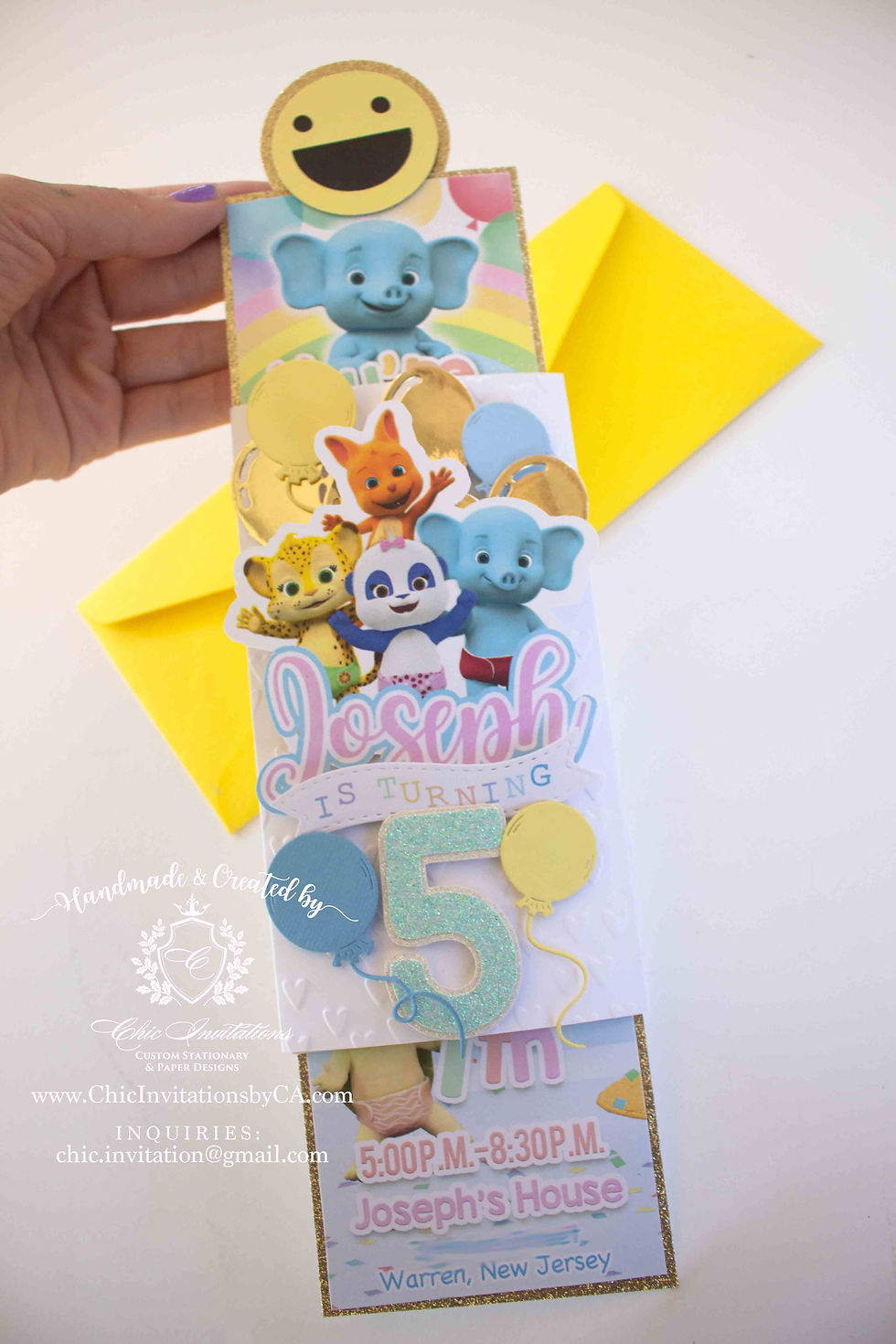 Thumbnail: Word party handmade invitation, word party magic invitation, handmade invitation