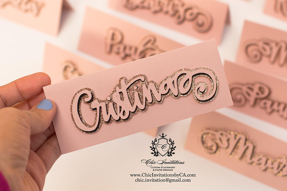 Thumbnail: Custom place cards, handmade place cards, blush place cards