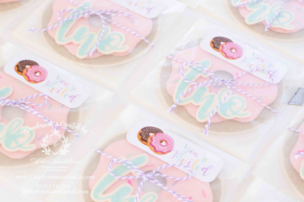Thumbnail: donut handmade invitation, custom handmade invitation, donut grow up