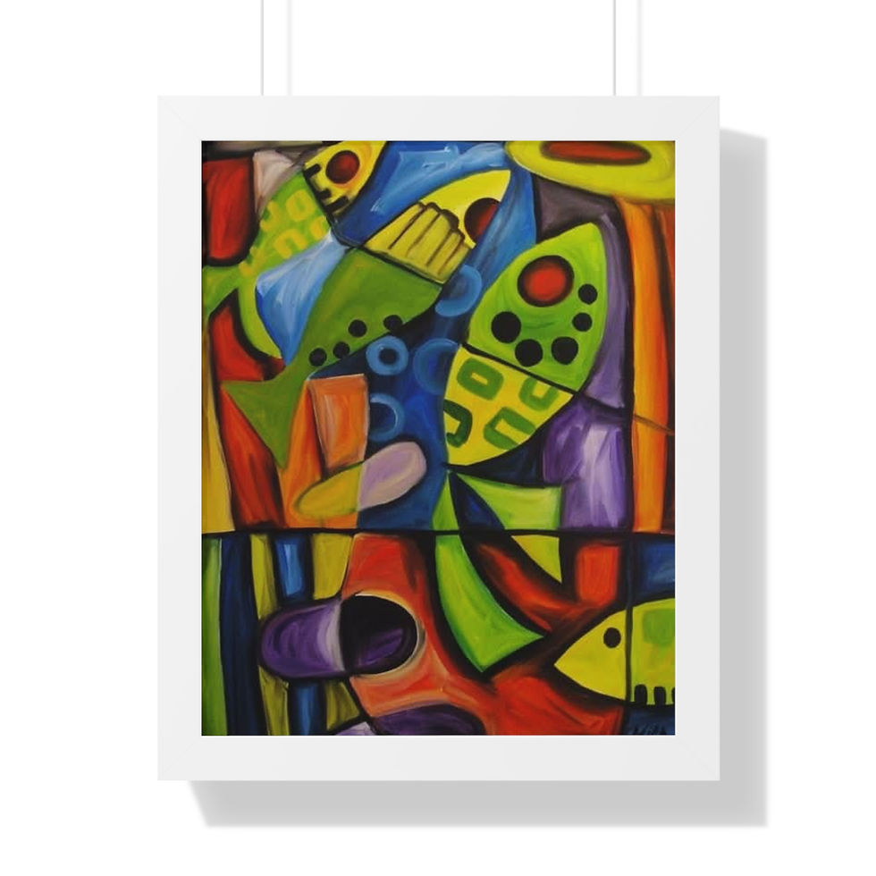 Thumbnail: "Fishing for Souls" Vibrant Framed Vertical Print