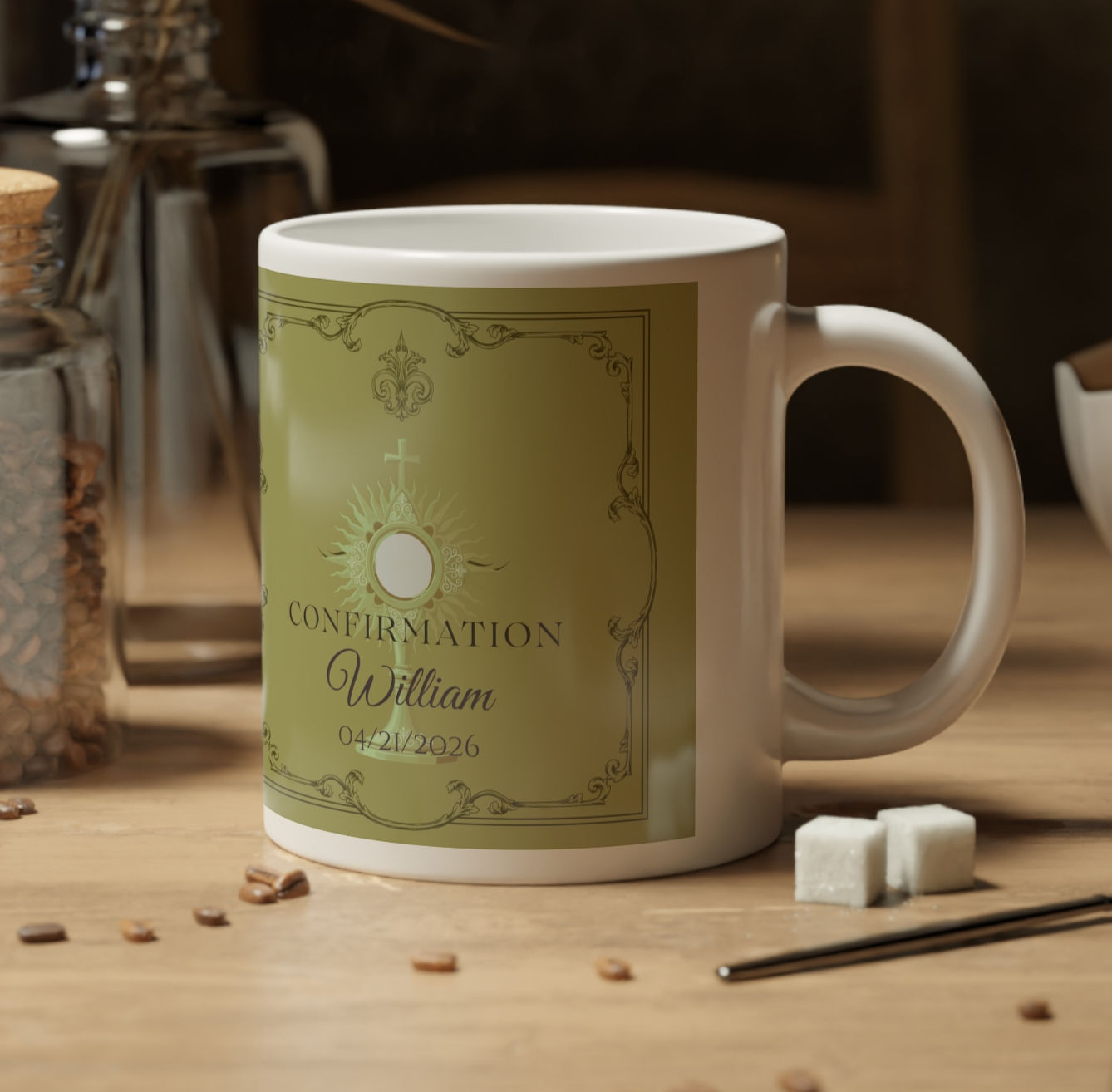 Custom Monstrance Confirmation Mug — Catholic Keepsake 20oz