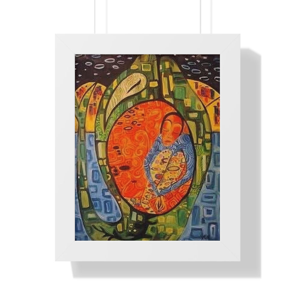 Thumbnail: "Jonah in the Belly of the Whale" Vibrant Framed Vertical Print