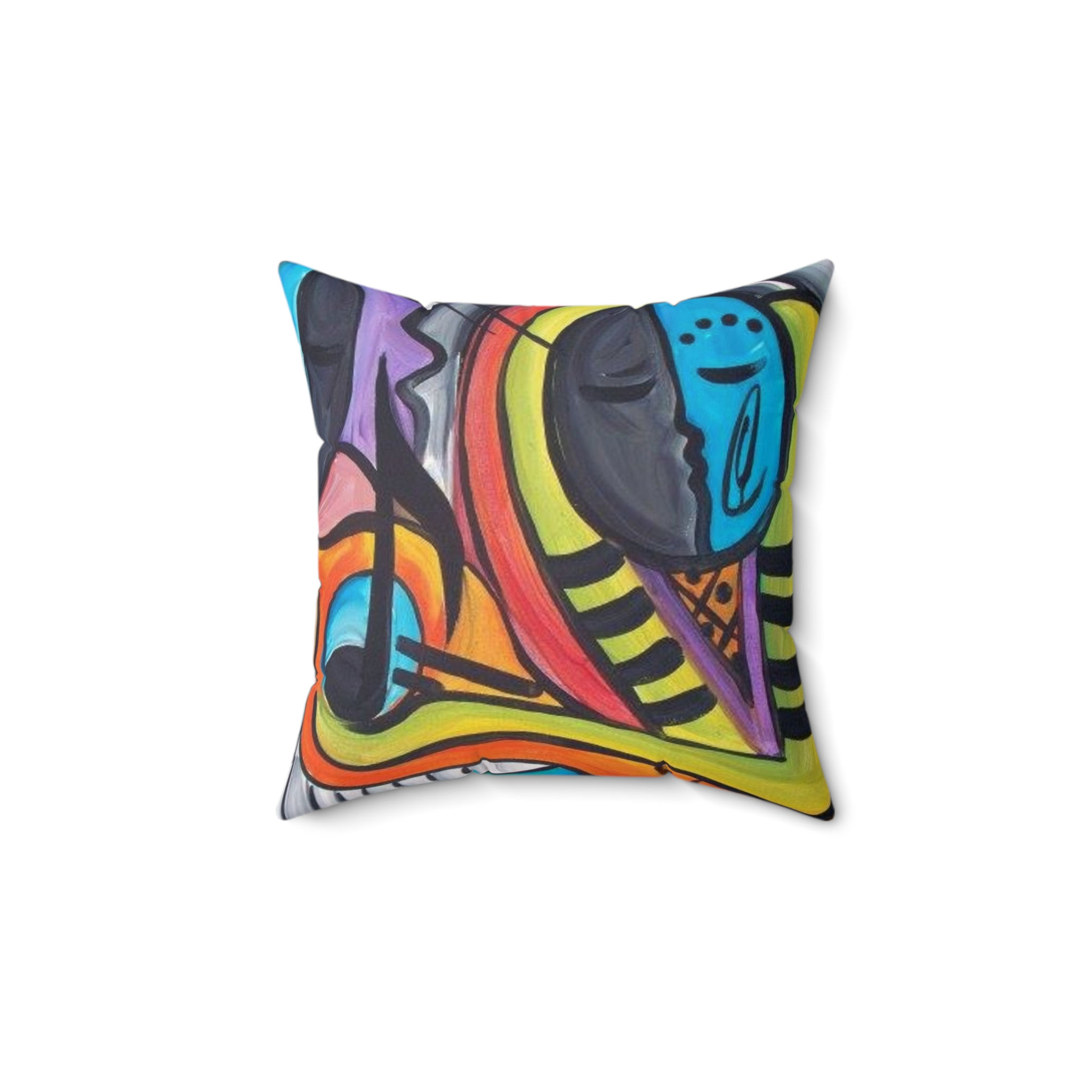 "Music" Vibrant Abstract Art Pillow