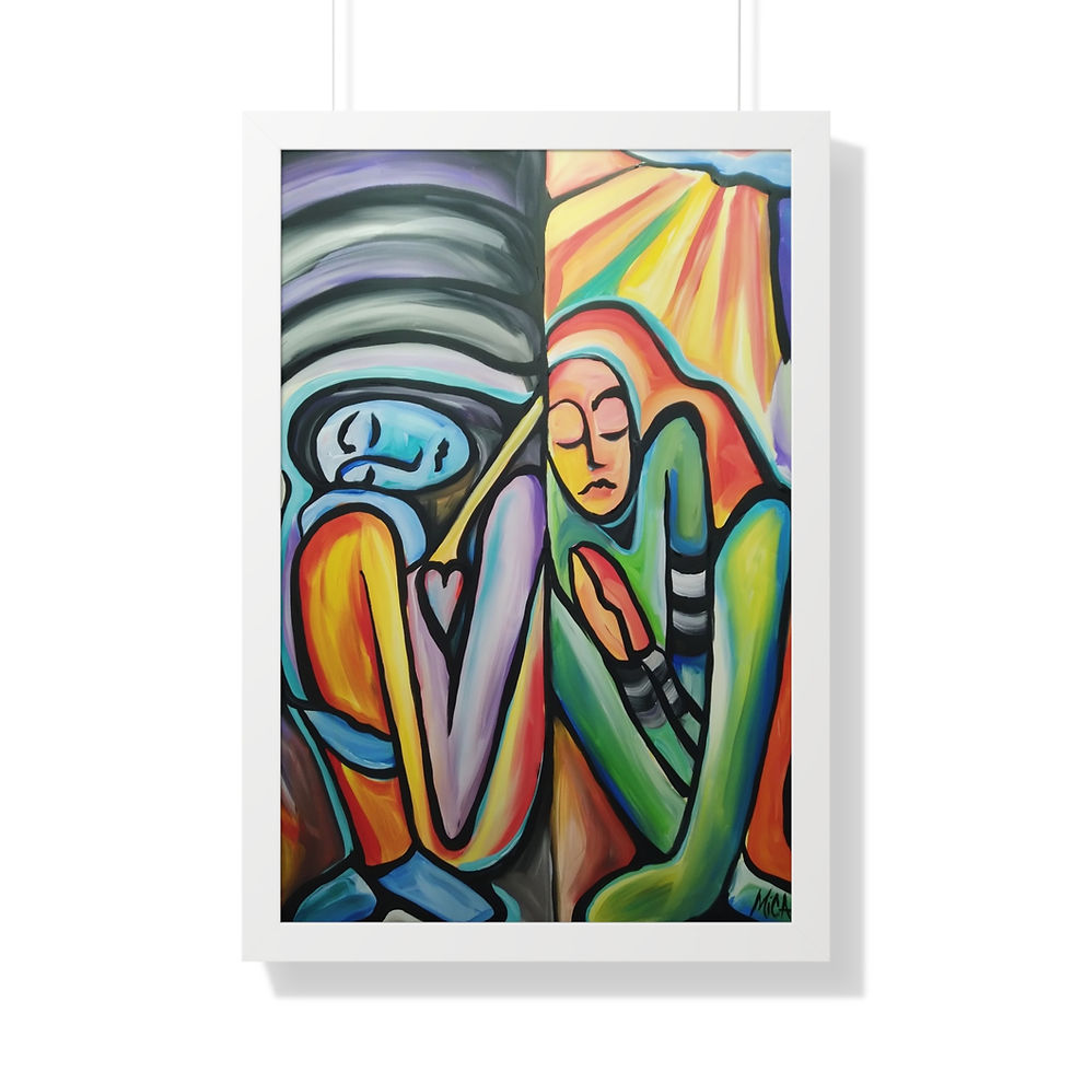 "Grace" Abstract Art Print, Framed Vertical Print
