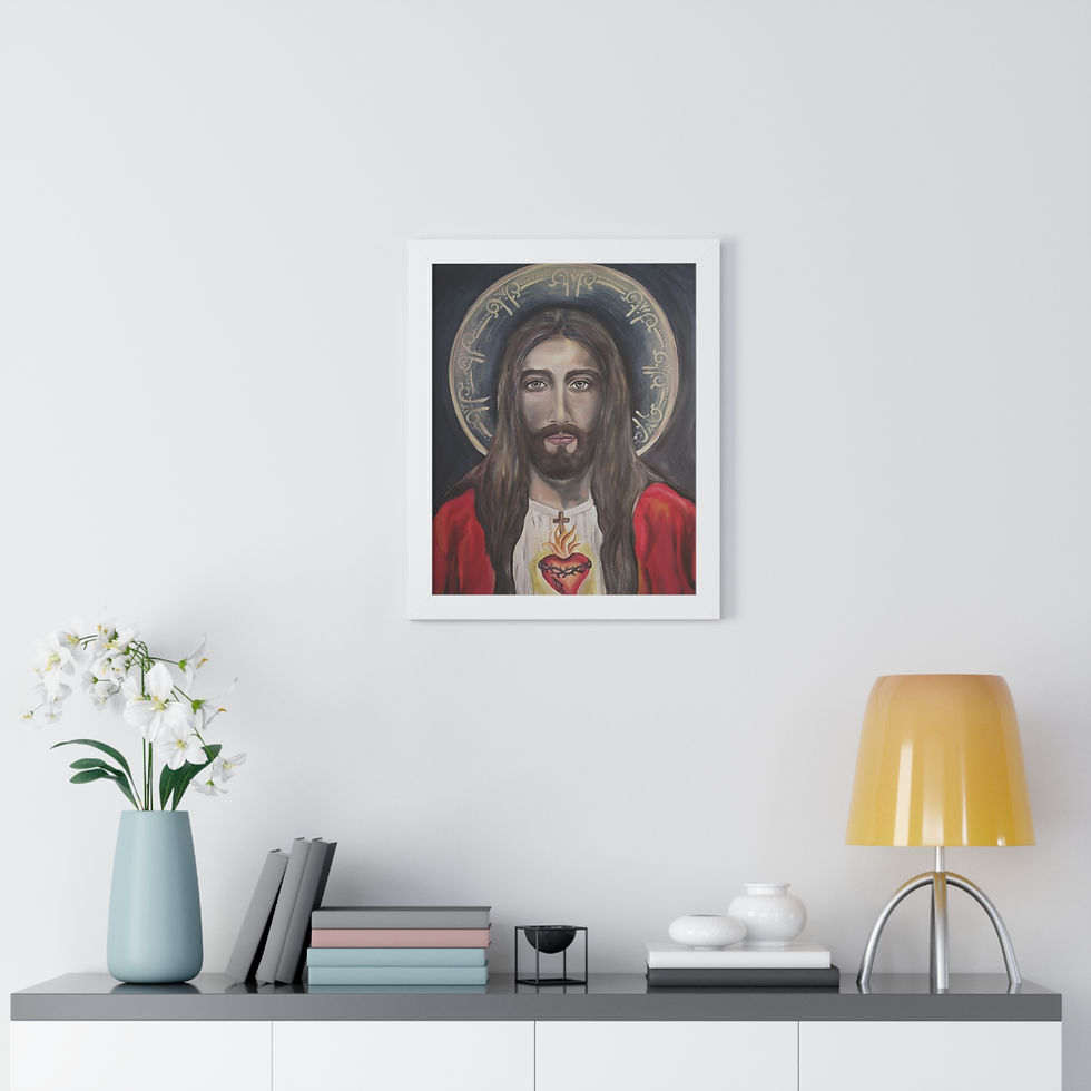 Thumbnail: "Sacred Heart Jesus" Framed Prints