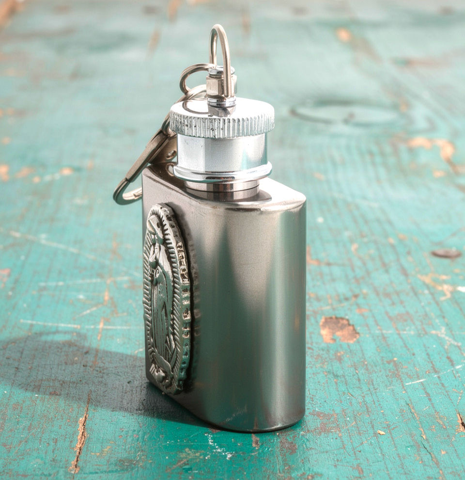 Thumbnail: Our Lady of Guadalupe Stainless Steele Holy Water Flask