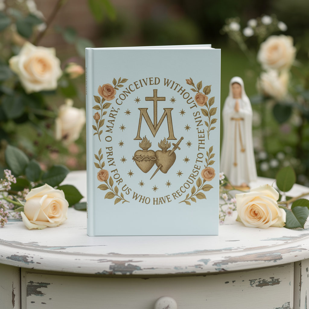 Catholic Marian Prayer Hardcover Journal — "O Mary Conceived Without Sin"