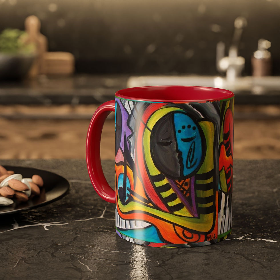 Thumbnail: "Music" Vibrant Art Mugs - Colorful Jazz Musicians Design