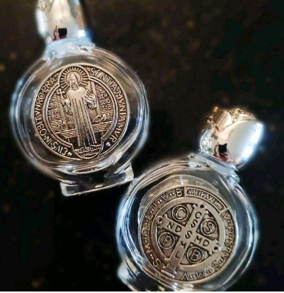 St. Benedict Glass Holy Water Bottle