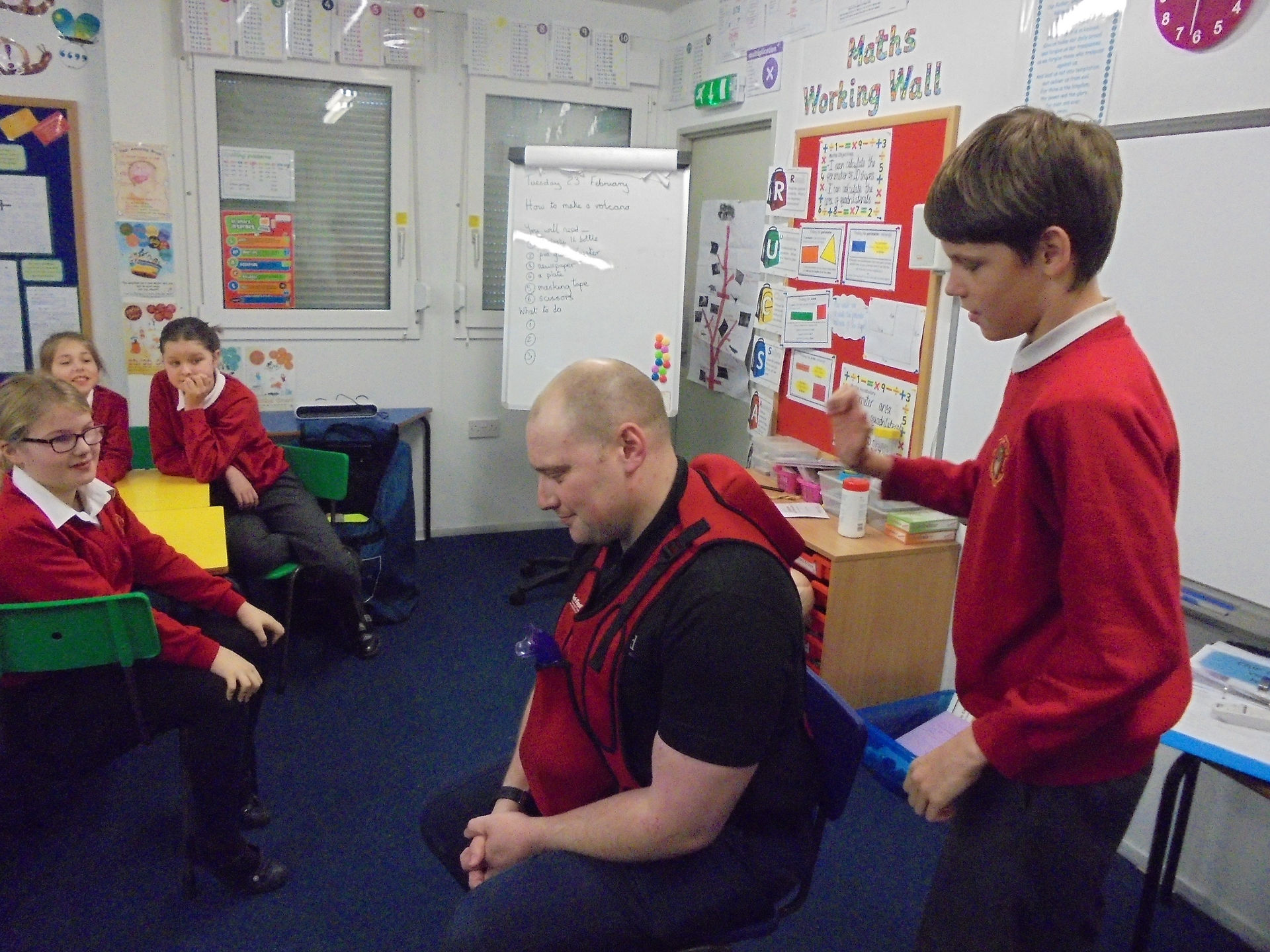 Having a go with the choking vest