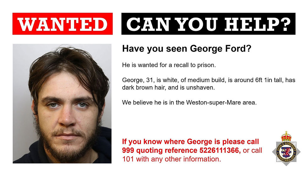 Wanted man believed to be in Weston-super-Mare area