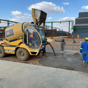 Carmix 3500TC pouring concrete for shed slab