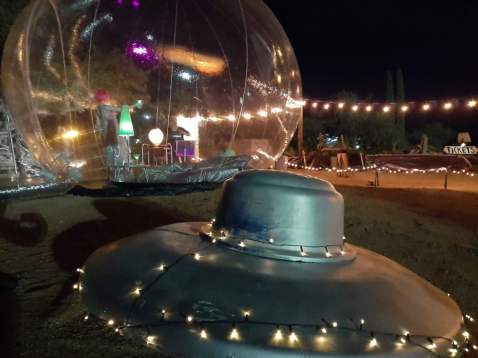 bubble huts llc_ alien _ ufo_ bubble tent_ bubble tents_ art walk_ artist