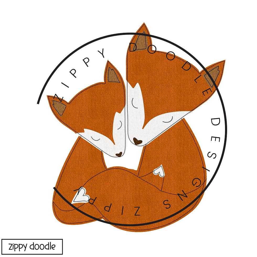 Fox Cuddles Appliqué Pattern - Download