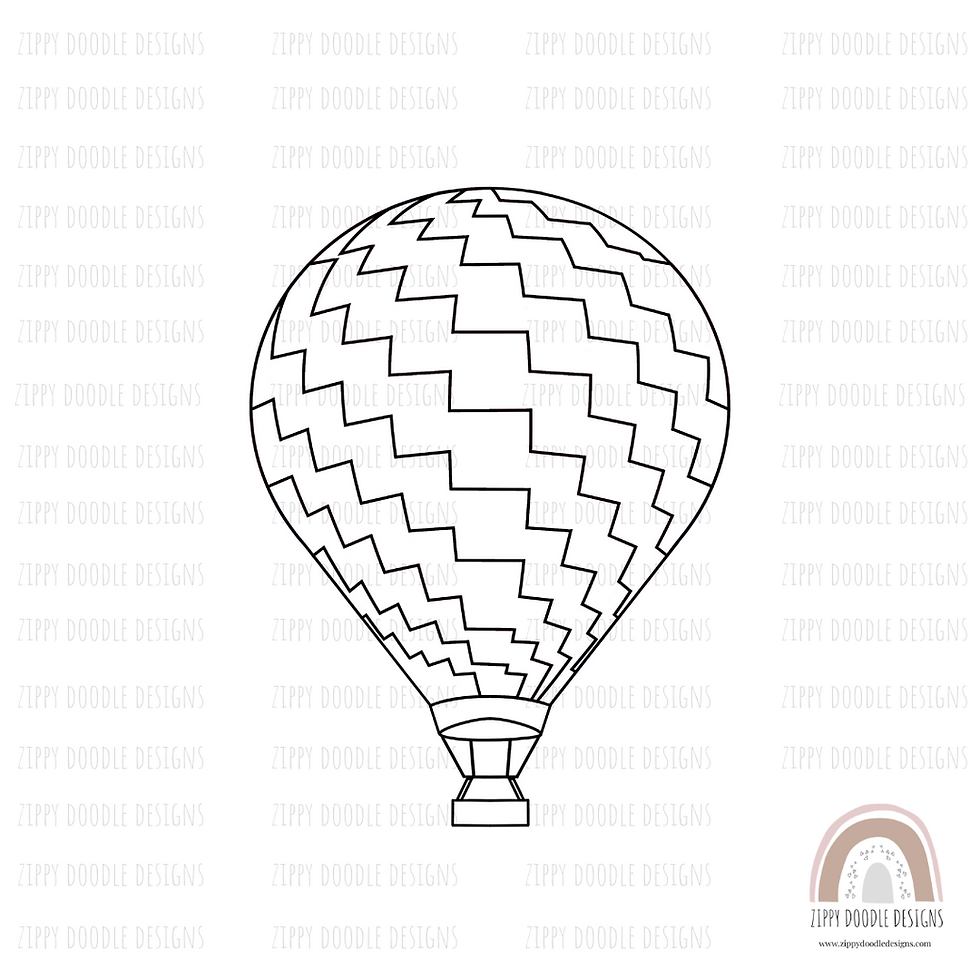 Thumbnail: Trio of Hot Air Balloons Appliqué Pattern/Digital Stamp