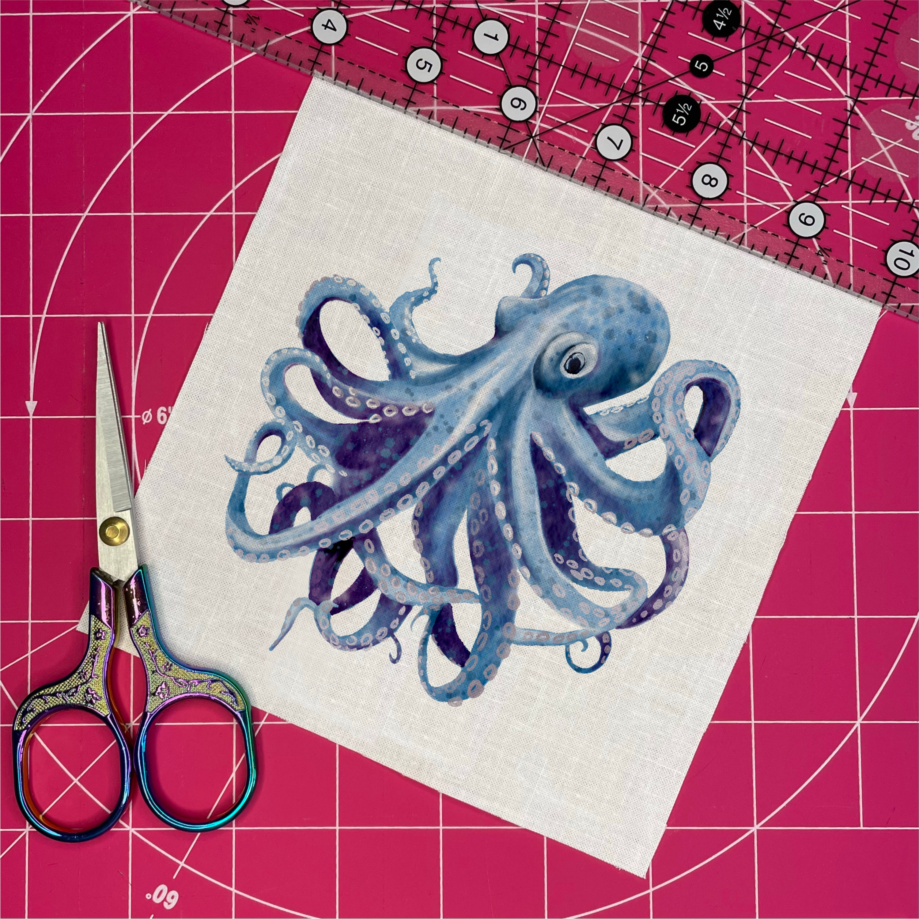 Octopus 6"Fabric Square