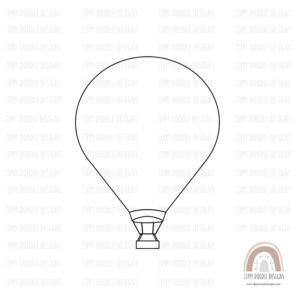 Thumbnail: Trio of Hot Air Balloons Appliqué Pattern/Digital Stamp